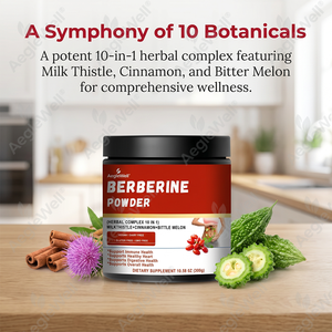 Aeglewell - Berberina en Polvo, Complejo Herbal 10 en 1 con Cardo Mariano, <span class=keywords><strong>Canela</strong></span>, Melón Amargo y Extracto de Berberina, Gran Venta - Product Image 2