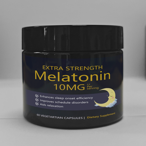 Logo personnalisé Mélatonine 10mg Capsules Certifié GMP Adulte Utilisation Supplément Amélioration de la Mémoire du Sommeil 60 Capsules/Bouteille Livraison Rapide - Product Image 1