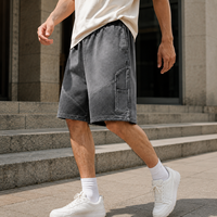 Shorts Cargo Vintage Délavés Personnalisés IKDEER, Taille Élastique, Multi-Poches, Décontractés, pour Marques de Streetwear, Commande en Gros