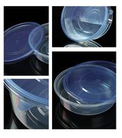 Conteneur alimentaire jetable en plastique PP, boîte à lunch 600 ml, boîte de conservation alimentaire, conteneur alimentaire personnalisé, assiettes et bols en plastique à emporter