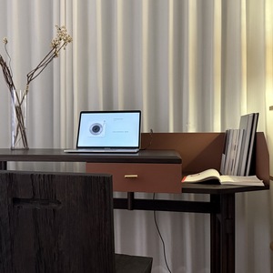 Scrivania Moderna Contemporanea Koya per Ufficio Domestico, Scrivania da Studio Regolabile in Altezza, Scrivania di Lusso in Legno <span class=keywords><strong>con</strong></span> Cassetto e Vano Portaoggetti - Product Image 6
