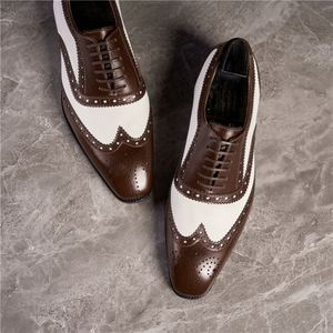 Zapatos de Verano para Hombre, con Empeine de Cuero Repujado y Cosido, Cierre con Cordones, Transpirables, Ligeros, Antideslizantes, en Color Negro y Blanco - Product Image 5