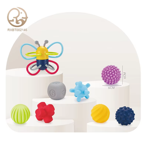 Suministro de fábrica lindo bebé temprano enseñado juego de captura de mano juguetes baño spray océano bola bebé juguetes de baño - Product Image 1