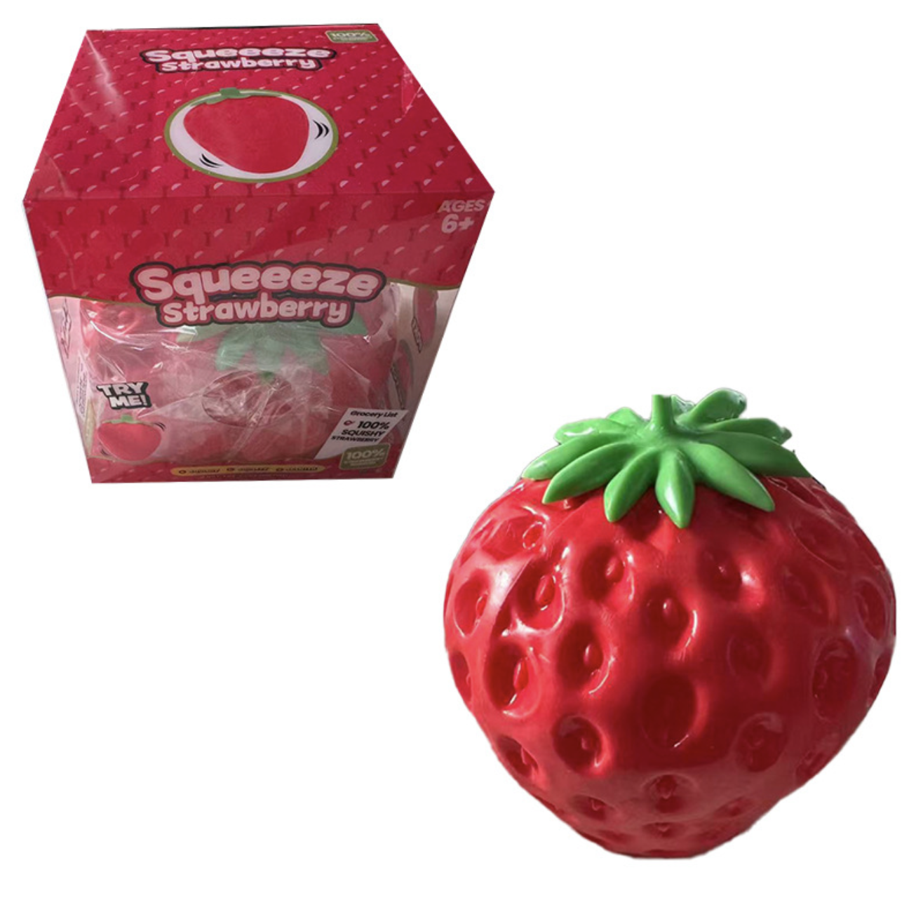 Caja de color fresa-pvc de 15cm.