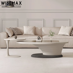 WISEMAX FURNITURE Modern Luxury Oval Shaped Glass Top <strong>Table</strong> Coffee <strong>Table</strong> <strong>Living</strong> <strong>Room</strong> Sofas Center <strong>Table</strong> <strong>Set</strong> for Home Hotel Lobby - Product Image 4