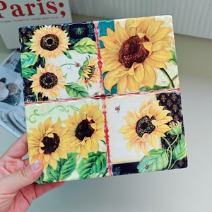 Napperon en céramique Surface Liège Sole Pot Tapis Isolation Tapis Antidérapant Bol Tapis Tournesol Tournesol Peinture à l'huile Style Napperon - Product Image 4
