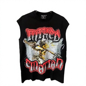 Camiseta sin mangas gráfica transpirable de algodón 100% ecológico de secado rápido para hombre, estilo urbano, personalizada, para entrenamiento, venta al por mayor - Product Image 4