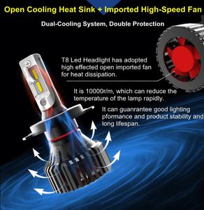Phare de voiture Led T8, feux 72 pouces, pour voiture et moto, H4 H7 H8 H11, 8000lm, 9005 9006 - Product Image 5