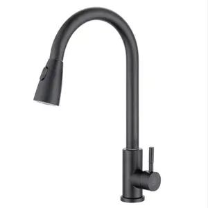 2022 Stainless Steel Hot and Cold Water Flexible Hoses for single handle pull-out Kitchen Faucet and sink tap by black color
