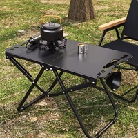 Table pliante portable moderne en acier inoxydable, légère, multifonctionnelle, pour le camping en plein air, la plage, le pique-nique, le thé, installation en une seconde