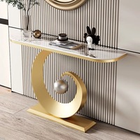 Console lumineuse italienne moderne minimaliste pour la maison Table de luxe simple Rock Board Entrée créative Couloir étroit Table frontale murale