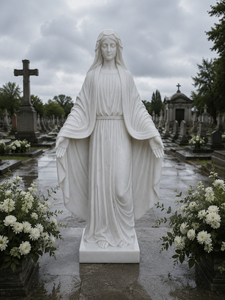 Estatua tradicional de Jesús de granito tamaño real, escultura de mármol blanco con 2 años de garantía para cementerio - Product Image 6