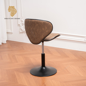 Tabouret de bar pivotant rétro industriel, réglable en hauteur, en similicuir, adapté aux animaux domestiques, pour comptoir de <span class=keywords><strong>cuisine</strong></span> - Product Image 3