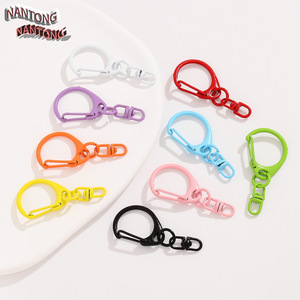 Porte-clés en alliage de zinc NANTONG avec anneau en D, peinture au four, accessoires de bijoux DIY faits à la main - Product Image 4