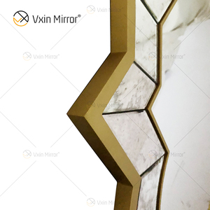 <span class=keywords><strong>Miroir</strong></span> mural de luxe Antique doré WXM-1139 Unique pour salon - Product Image 4