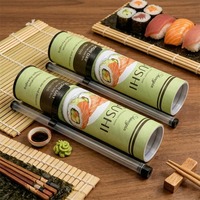 Boîte cylindrique en carton alimentaire de gros, jetable, pour sushis à emporter, avec support