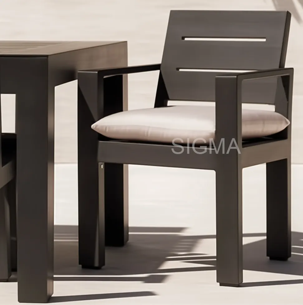 SIGMA Modern Aluminium Garden Chair Outdoor Cast Aluminium Table And Chair Set