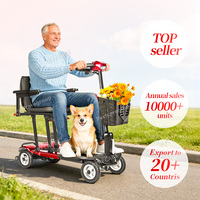 Scooter électrique tout-terrain pour personnes âgées et handicapées, siège large réglable, capacité de charge de 125 kg, poids léger de 14 kg, batterie 30 Ah, autonomie de 45 km