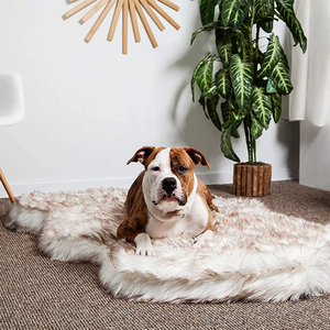 Maßgefertigte Große Luxuriöse Kunstfell-Leder Orthopädische Katzen- und Hundebetten Moderne Modische Waschbare Haustier-Memory-Foam-Betten Großhandel Gemütlich Flauschig - Product Image 6
