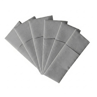 Serviettes jetables élégantes en papier Airlaid 1 pli, couleur argent, pliées en 8, avec pochette pour couverts, 33x40cm, 50/paquet, pour mariage