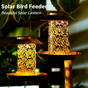 Mangeoires à oiseaux cylindriques en métal solaires, anti-écureuils et éclairées, décoration de jardin extérieur, provenance Chine - Product Image 2