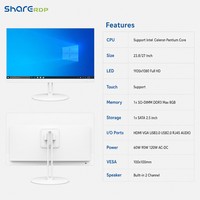 Sharerdp Venta al por Mayor de Fábrica, PC Todo en Uno Barebone con Intel Core I3-8250U I5-10110U, Pantalla Táctil de 23.8 y 27 Pulgadas, Computadora de Escritorio Todo en Uno