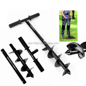 Mão Auger Post Hole Digger 23.6 ''x 4" Terra Jardim Auger Broca com Não-Deslizamento T Handle Post Hole Digger Dig Garden Manual Auger