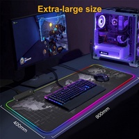 Grand tapis de souris et de clavier lumineux LED RGB coloré pour ordinateur, accessoire informatique