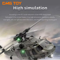 Hélicoptère rc senior UH60 noir 6 axes Gyro 6CH double moteur sans balais hélicoptère rc avion pour professionnels