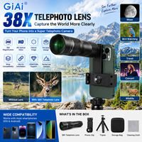 Objectif téléobjectif GIAI 38X pour smartphone, télescope à clipser pour téléphone, objectif de caméra HD longue portée pour la photographie en extérieur, OEM ODM