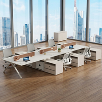Poste de travail en îlot de bureau, bureau informatique moderne en L, station de travail avec cloison pour employés, ensemble de mobilier de table, vente en gros