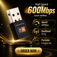 Clé USB WiFi Realtek RTL8811CU 600 Mbps, adaptateur réseau sans fil double bande 5G pour Android TV Box et ordinateur portable