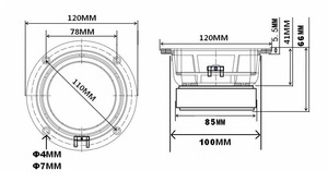 (45-009) Altoparlante HiFi da 4,5 Pollici Impermeabile a Gamma Completa <span class=keywords><strong>per</strong></span> <span class=keywords><strong>Home</strong></span> Theater - Product Image 4