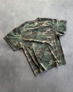 T-shirt vintage personnalisable à manches courtes camouflage – T-shirt en coton respirant pour tenue décontractée en extérieur - Product Image 3