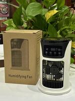 Ventilateur Rafraîchisseur d'Air Portable 6 Vitesses, Humidificateur de Bureau avec Minuteur 6H, Lumière LED 7 Couleurs, Ventilateur Brumisateur Personnel à Refroidissement Glacé pour Bureau et Maison