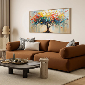 Minimalist Rainbow Burst Textured Impasto Tree of Life Framed Oil Painting Abstract Artwork Large Art Canvas Home Hotel Decor - Product Image 4