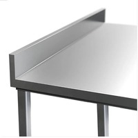 Table de travail carrée en acier inoxydable 304 de qualité alimentaire, robuste, de qualité commerciale, avec dosseret, prix d'usine