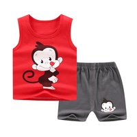 Ensemble débardeur et short girafe de dessin animé mignon, unisexe, respirant, 2 pièces, vêtements pour bébé, été