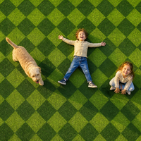 Gazon artificiel à motif 3D personnalisé, installation facile, tapis de gazon synthétique pour la décoration de mariage