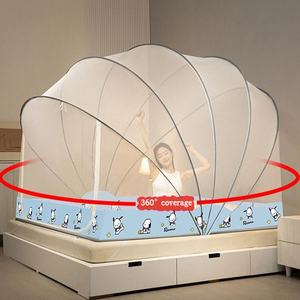 Dormitorio 360 °   <span class=keywords><strong>Mosquitera</strong></span> Plegable con Marco de Soporte de Siete Hilos de Cobertura Total, Espacio Ampliado, Puerta con Cremallera sin Instalación - Product Image 6