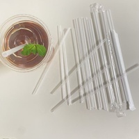 Pailles en plastique jetables transparentes noires de haute qualité Smartops, 6*190mm, emballées individuellement, idéales pour les bars et les fêtes