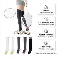 Chaussettes de tennis côtelées personnalisées 2026, hauteur genou, performance OEM, chaussettes de sport montantes pour équipes sportives