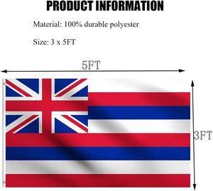 Drapeau d'État d'Hawaï personnalisé <span class=keywords><strong>90</strong></span>*150 cm 3*5 pieds impression drapeau personnalisé - Product Image 3