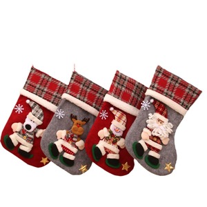 Nouvelle grande peluche 3D pour chaussette de Noël, décorations de Noël, sac cadeau pour enfants, sac cadeau chaussette à bonbons - Product Image 5