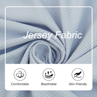 Tissu jersey 100% polyester OEM respirant, à séchage rapide, anti-humidité, léger, jacquard teint en fil, 140 g/m², 175 cm, pour femme