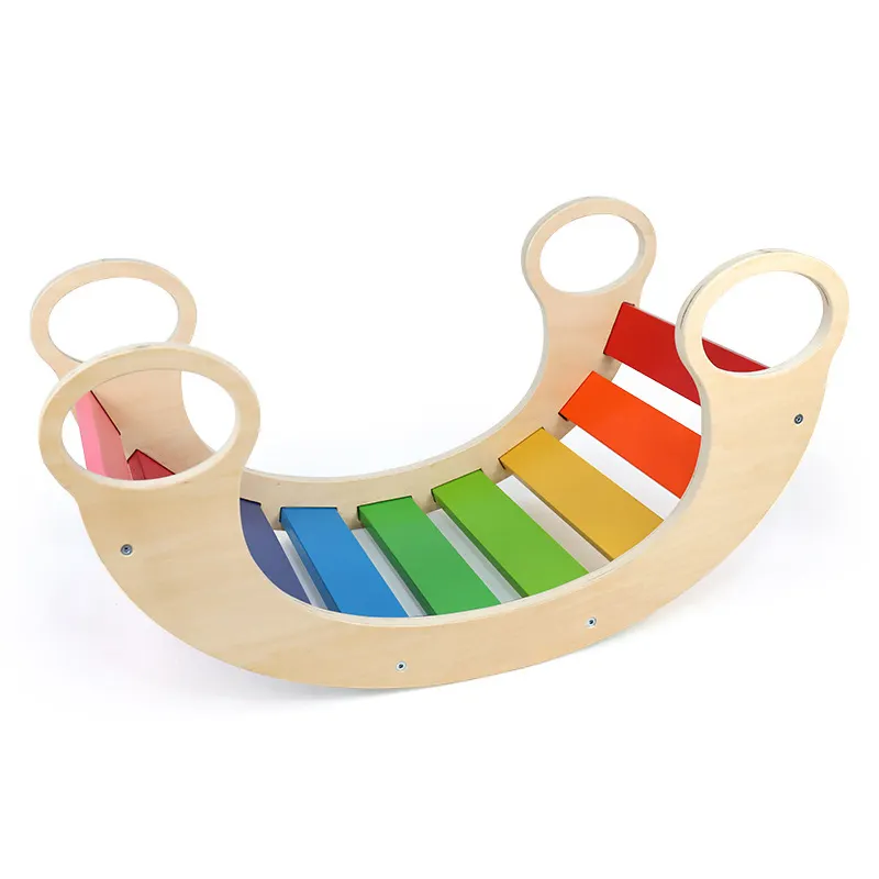 Holz Baby Spielzeug Schaukel boot Kinder Kinder Kleinkind Pädagogische Montessori Spielzeug Regenbogen Board Balancing Board Für Kinder