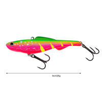 90mm 26g Winter Eis VIB Vibration Crank bait Sinking Fishing Lure Künstlicher Rattlin Isca Drillings haken Harter Köder