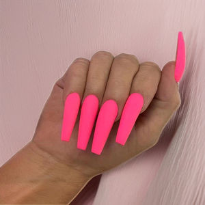 <span class=keywords><strong>Uñas</strong></span> <span class=keywords><strong>de</strong></span> prensa acrílicas cortas <span class=keywords><strong>de</strong></span> lujo <span class=keywords><strong>de</strong></span> alta calidad, <span class=keywords><strong>uñas</strong></span> <span class=keywords><strong>postizas</strong></span> desnudas diseñadas para mujeres, Material ABS, forma <span class=keywords><strong>de</strong></span> ataúd larga con pegamento - Product Image 1