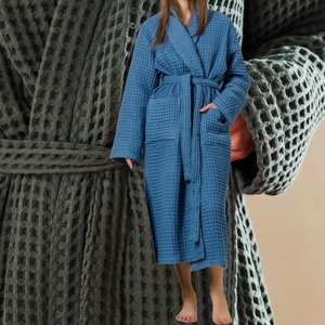 Custom Unisex Couple's Cotton <strong>Waffle</strong> Bath <strong>Robes</strong> Embroidered Logo Spa <strong>Robes</strong> Dressing Gown Bridal Hotel <strong>Robes</strong> for Men Women - Product Image 1