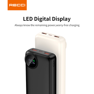 Recci ngân hàng điện ngoài trời công suất lớn sạc nhanh 10000 mAh 22.5W * 2 bộ sạc với màn hình kỹ thuật số cho điện thoại Iphone <span class=keywords><strong>Android</strong></span> - Product Image 6